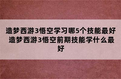 造梦西游3悟空学习哪5个技能最好 造梦西游3悟空前期技能学什么最好